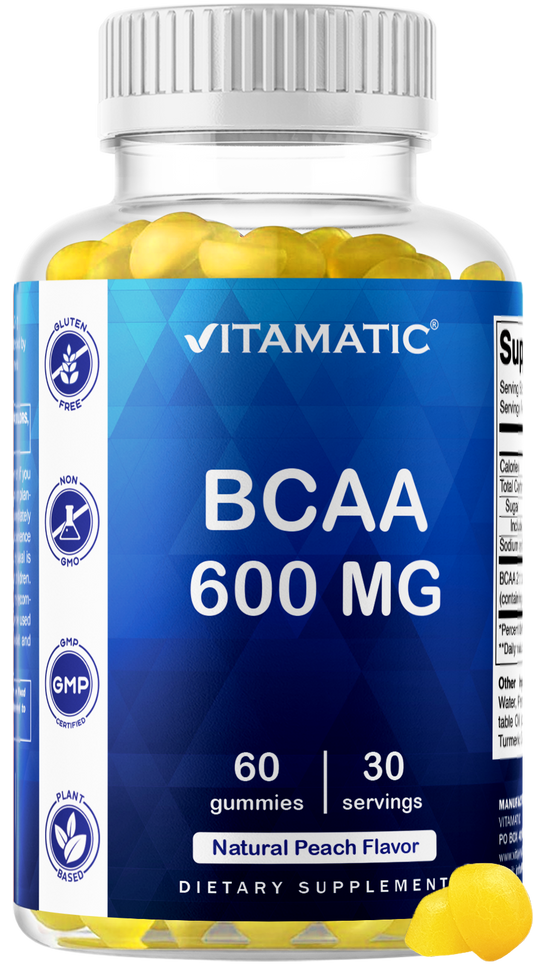 Vitamatic BCAA 600mg per Serving Gummies, 60 Count