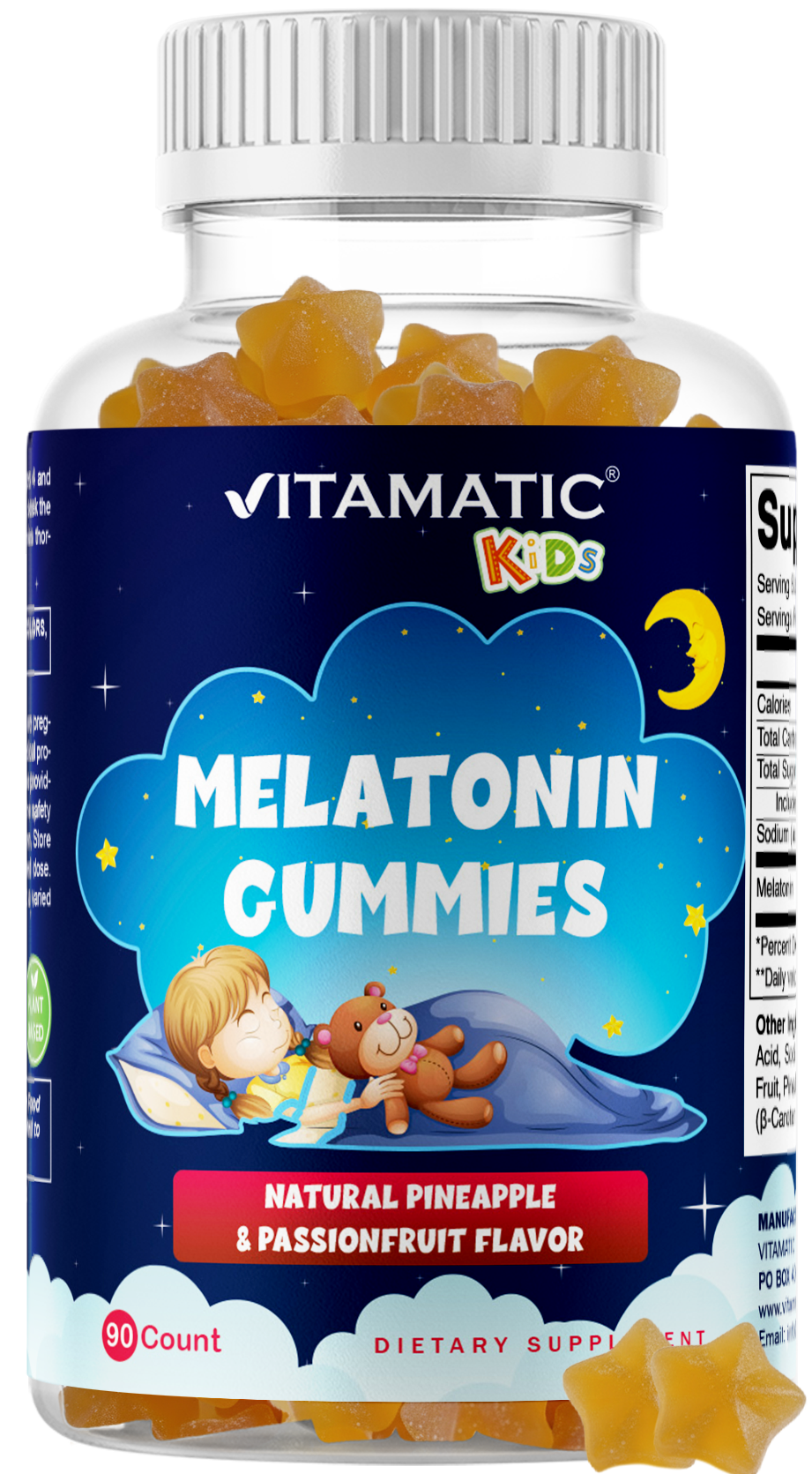 Vitamatic Sugar Free Kids Melatonin 1mg, 90 Gummies