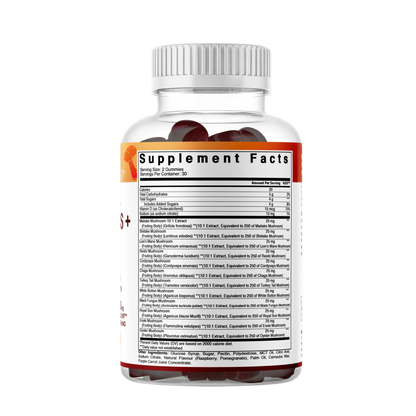 Mushroom Complex with D3 Gummies 3000 mg - 60 Pectin Based Gummies