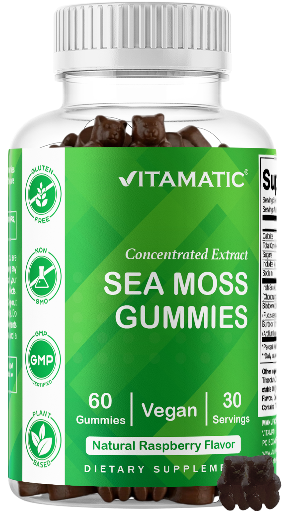 Vitamatic Irish Sea Moss Vegan Gummies, 60 Gummies