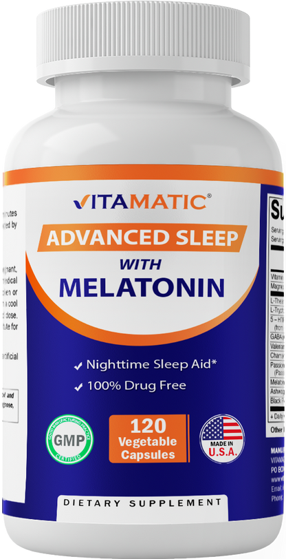 Advanced Sleep Aid with Melatonin - 120 Vegetable Capsules