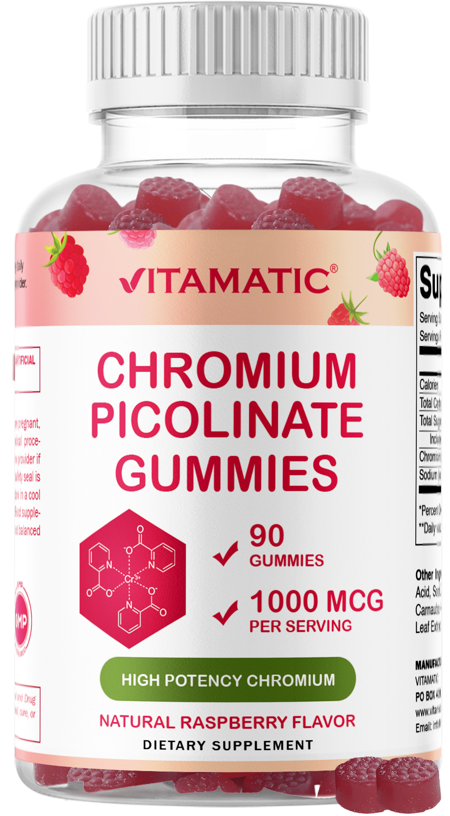 Vitamatic Chromium Picolinate 1000 mcg Per Serving Gummies, 90 Count