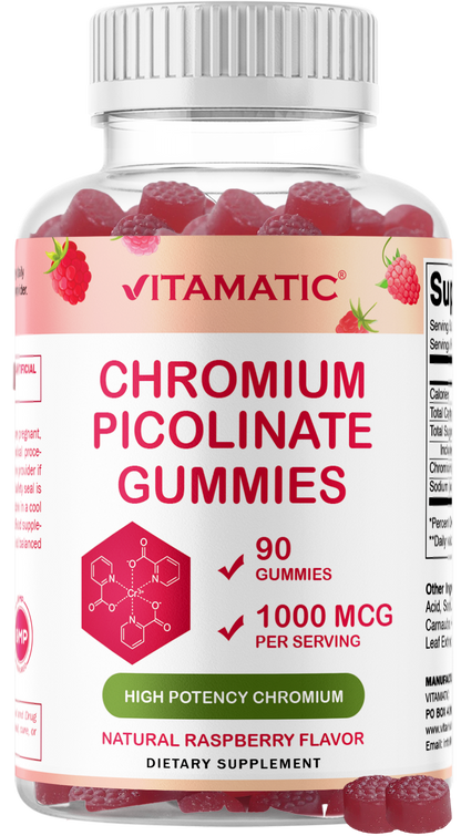 Vitamatic Chromium Picolinate 1000 mcg Per Serving Gummies, 90 Count