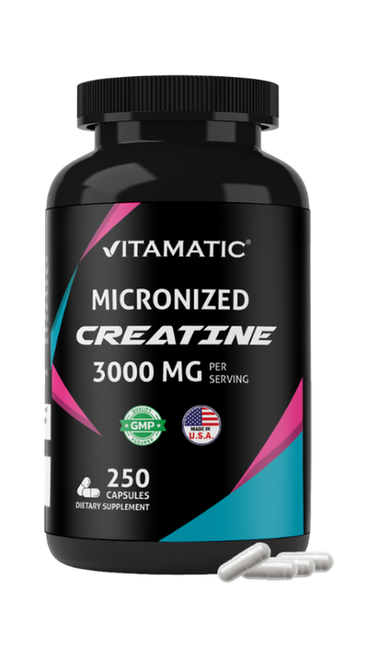 Micronized Creatine Monohydrate 3000 mg Per Serving – 250 Capsules