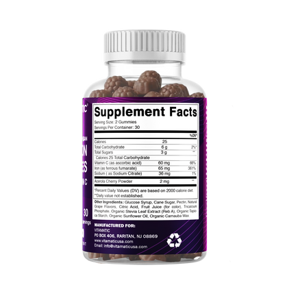 Iron 65mg with Vitamin C - 60 Gummies