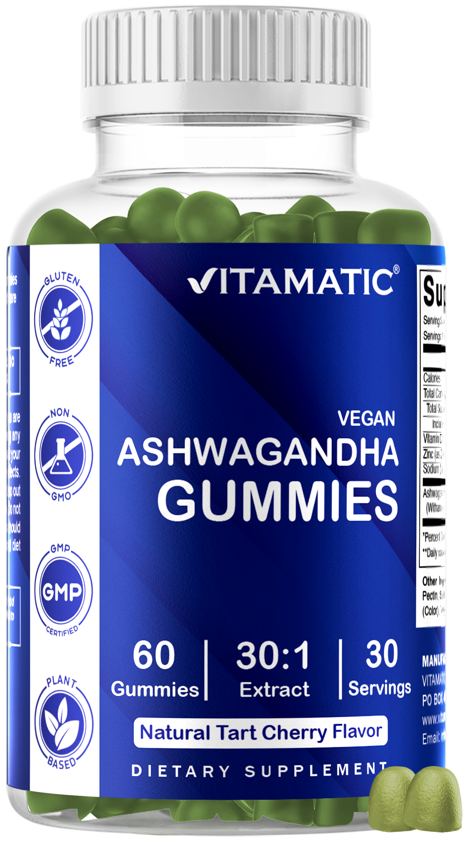 Vitamatic Ashwagandha 1500mg Vegan Gummies, 60 Gummies