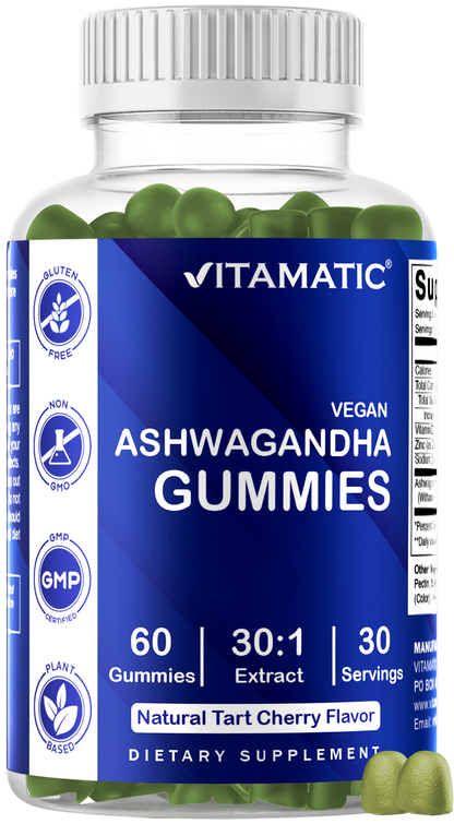 Vitamatic Ashwagandha 1500mg Vegan Gummies, 60 Gummies