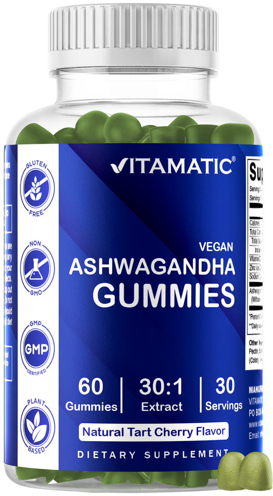 Vitamatic Ashwagandha 1500mg Vegan Gummies, 60 Gummies