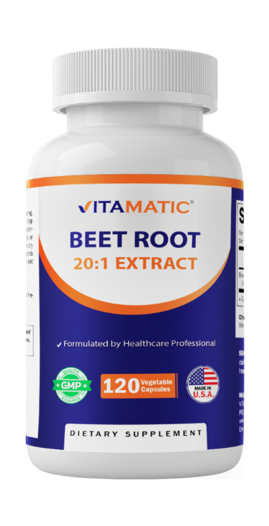 Beet Root 20:1 Extract Capsules 800 mg Per Serving (Beta vulgaris)- 120 Capsules