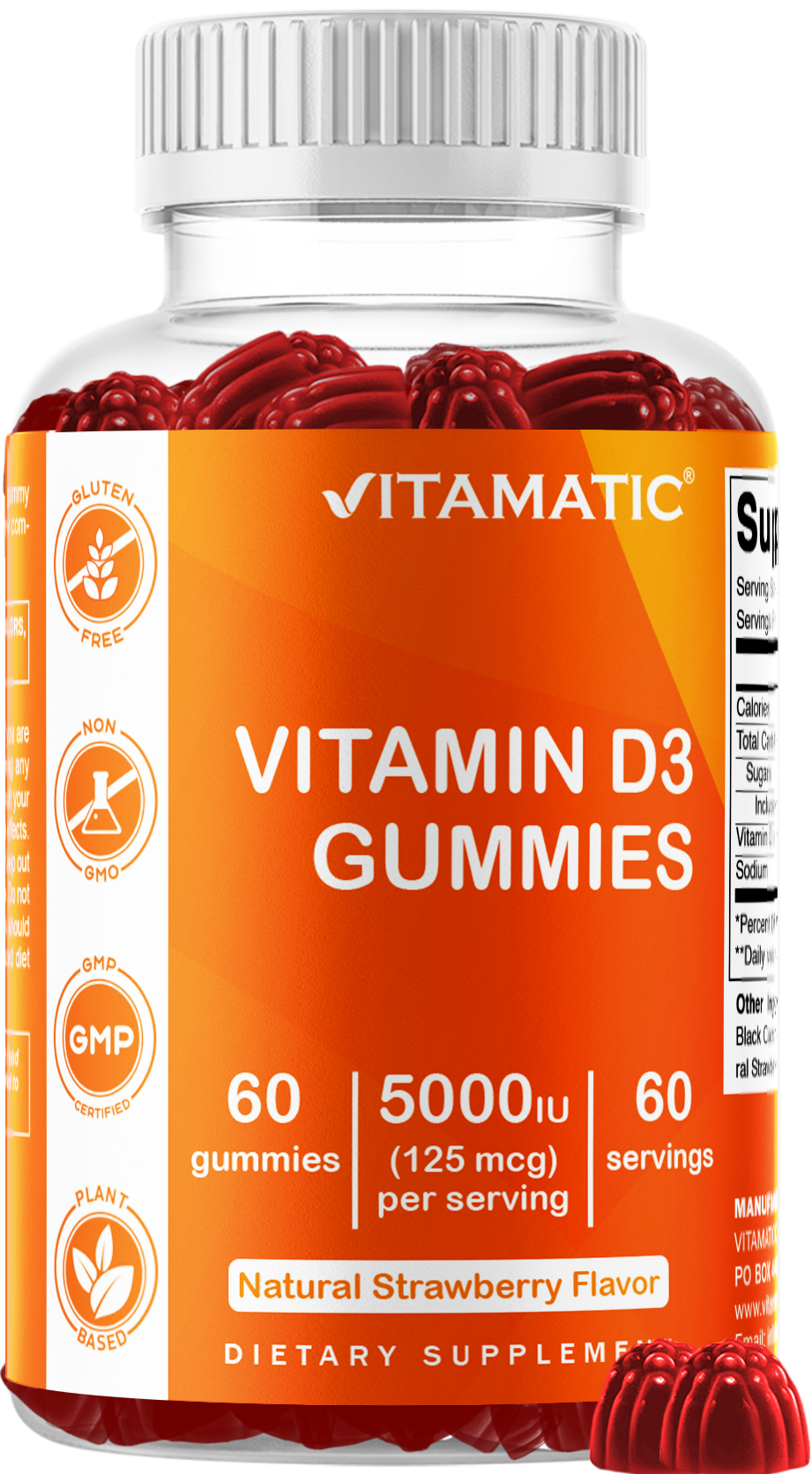 Vitamatic Vitamin D3 5000 IU Gummies, 60 Ct