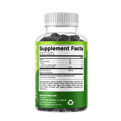Vitamatic Sugar-Free Moringa Gummies - 10000 mg per Serving - 60 Pectin-Based Gummies - Essential Minerals Supplement - Clean Fitness - Multicolor Flavors - Non-GMO & Gluten-Free - Natural & Vegan