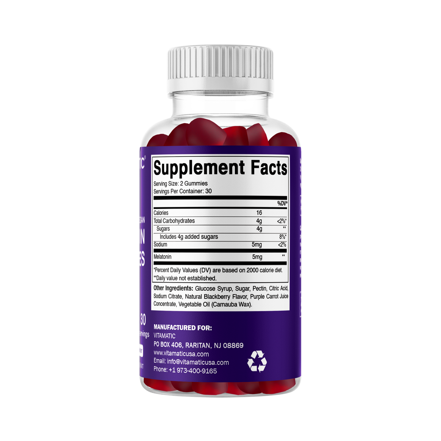 Melatonin 5 mg 60 Vegan Gummies