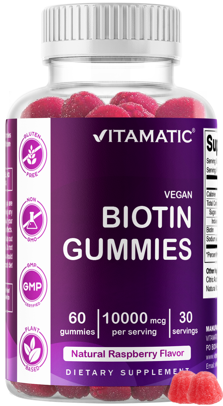 Vitamatic Biotin 10,000 mcg per Serving, 60 Gummies