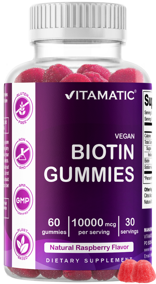 Vitamatic Biotin 10,000 mcg per Serving, 60 Gummies