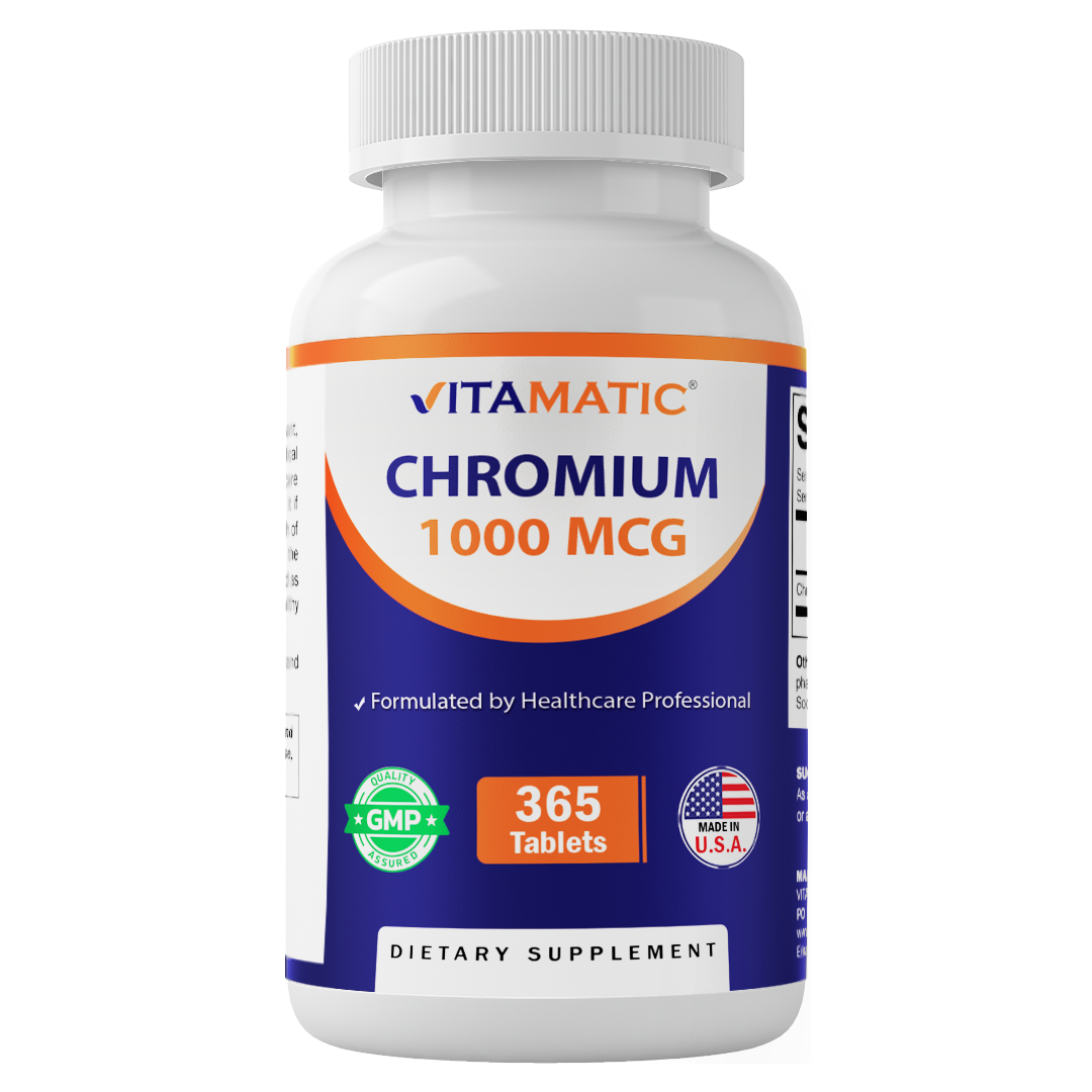 Chromium 1000 mcg | 365 Tablets | High Potency Chromium Picolinate
