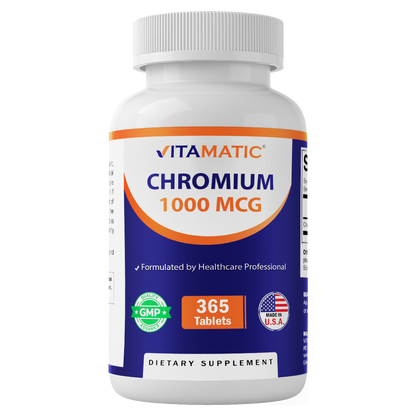 Chromium 1000 mcg | 365 Tablets | High Potency Chromium Picolinate