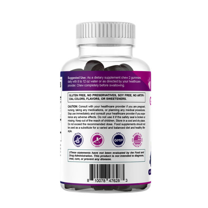 Grape Seed Extract Gummies – 1500 mg Equivalent per Serving - 60 Gummies – Natural Grape & Black Currant Flavor