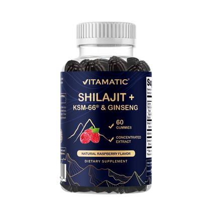 Shilajit + KSM-66® Ashwagandha & Ginseng, 60ct Gummies