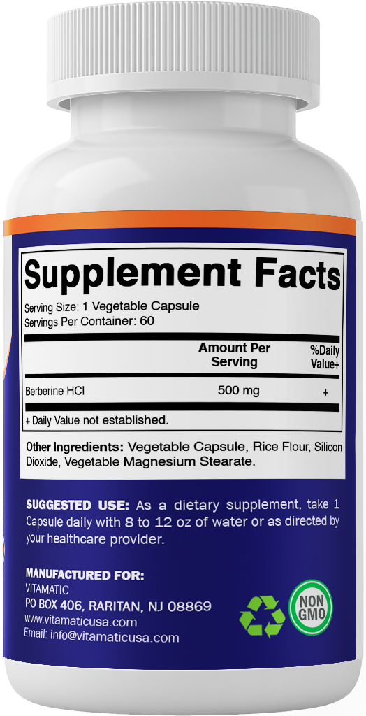 Berberine 500mg - 60 Vegetable Capsules