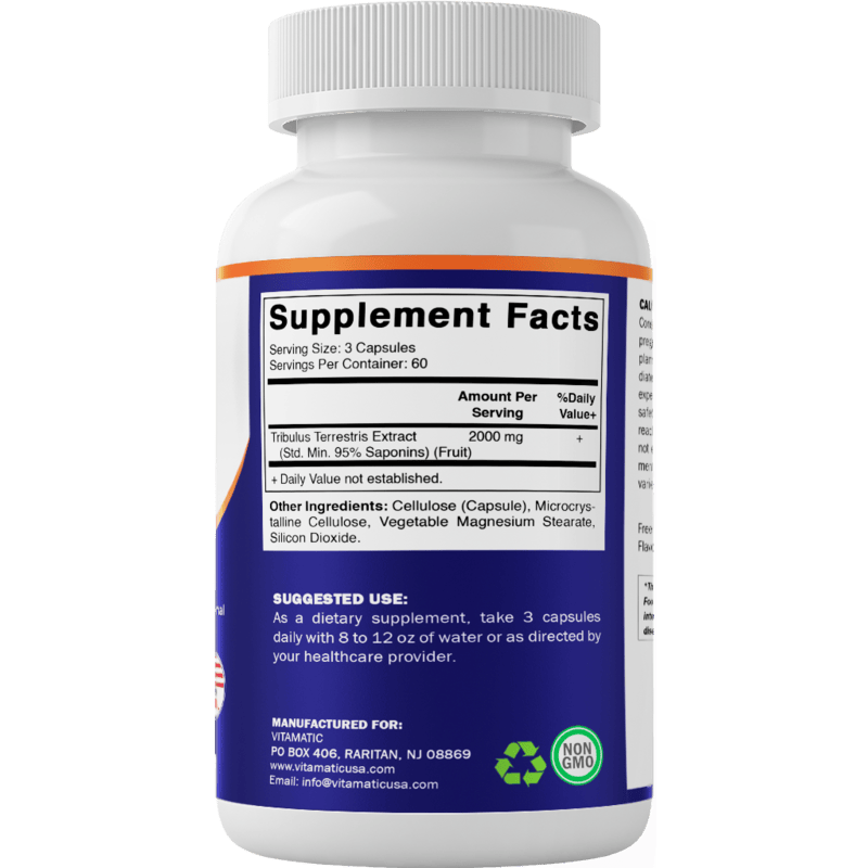 Tribulus Terrestris for Men - 2000 mg - 180 Vegetable Capsules
