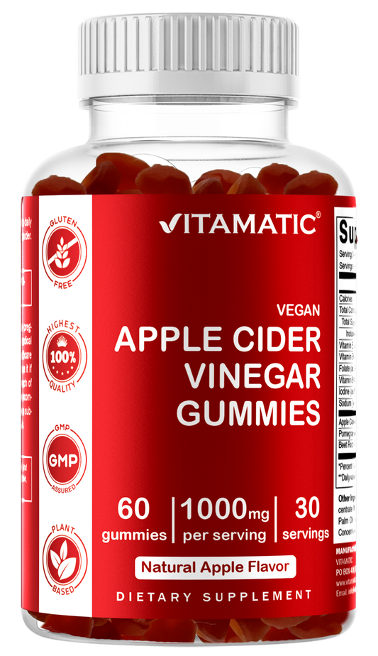 Apple Cider Vinegar 1000mg per Serving, 60 Vegan Gummies