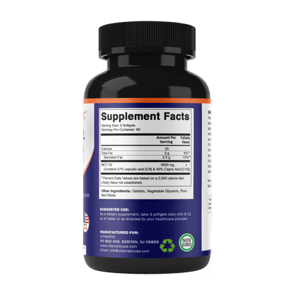 MCT Oil Softgels 3000 mg - 180 Softgels
