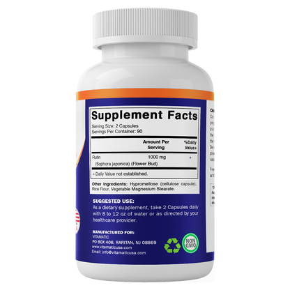 Rutin 1000mg Supplement - 180 Capsules