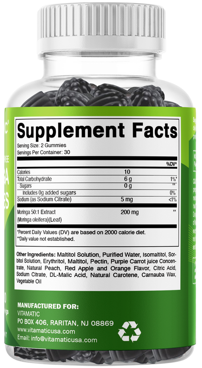 Vitamatic Sugar-Free Moringa 50:1 Extract, 60 Gummies