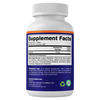 Melatonin 10mg 365 Fast Dissolve Tablets