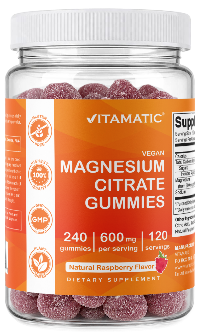 Magnesium Citrate Gummies 600mg Per Serving, 240ct