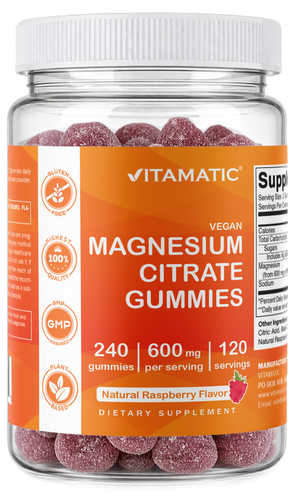 Magnesium Citrate Gummies 600mg Per Serving, 240ct