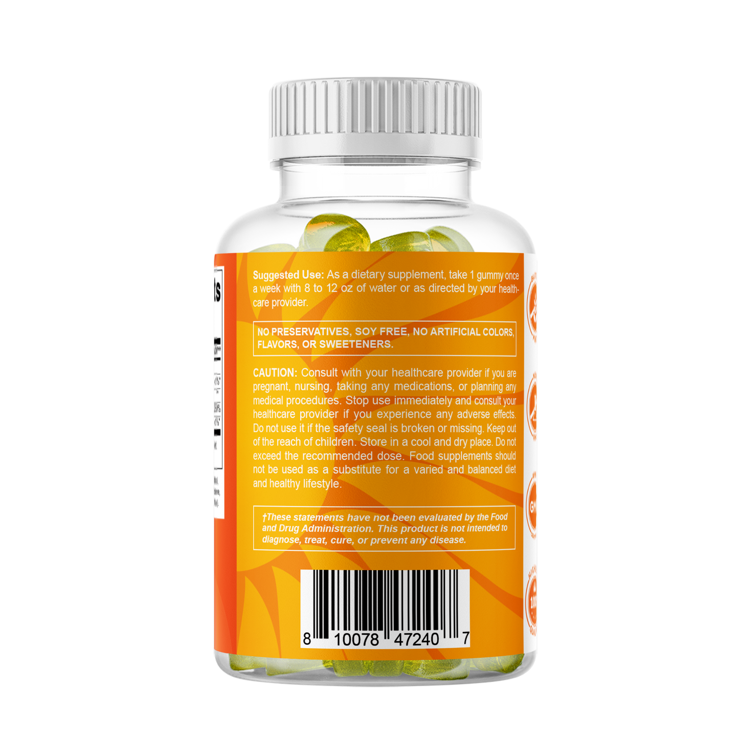 Sugar Free Vitamin D3 50000 IU Pectin Based - 60 Gummies