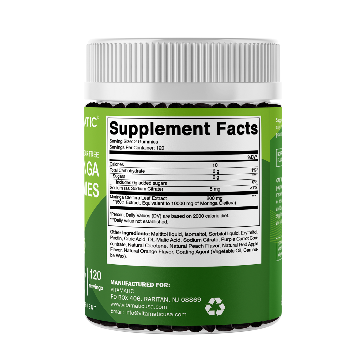 Vitamatic | Moringa 10000 mg Equivalent | 240 Gummies