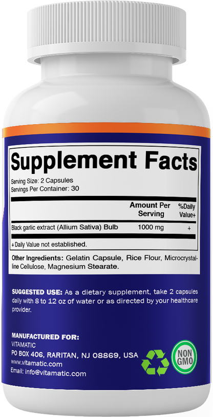 Fermented Black Garlic Extract 1000 mg 60 Capsules