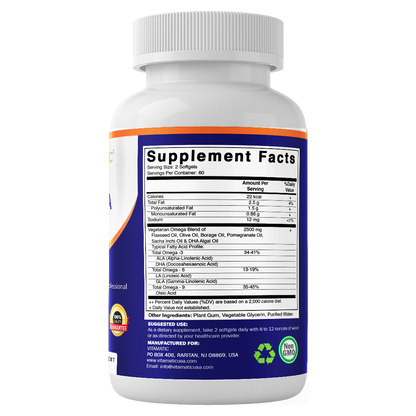 Vitamatic Vegan Omega 3-6-9 Complex 1250mg - 120 Softgels