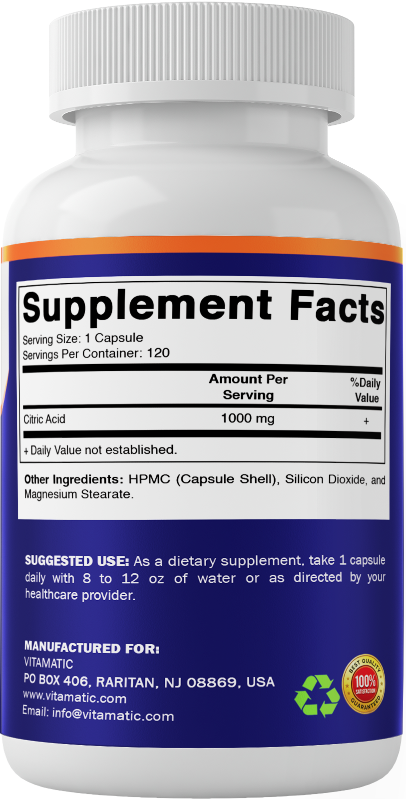 Citric Acid 1000mg Capsules