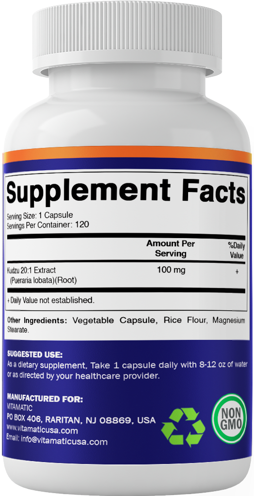 Kudzu Root 20:1 Extract Pills (Pueraria lobata Root) - 120 Veg Capsules
