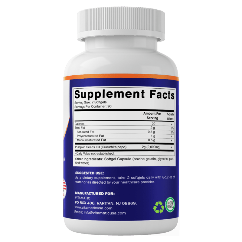 Pumpkin Seed Oil 2000mg Softgel - 180 Softgels