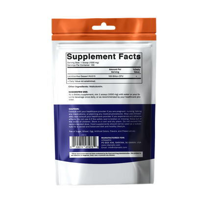 Lactobacillus Gasseri Probiotic Powder, 100g Pouch