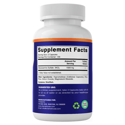 Glucosamine Sulfate Supplement, 1500mg, 240 Capsules