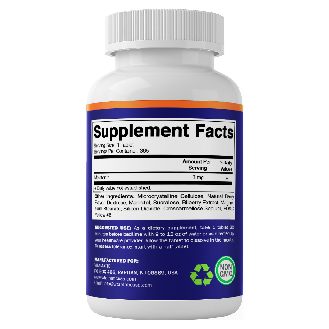 Melatonin 3mg - 365 Fast Dissolve Tablets