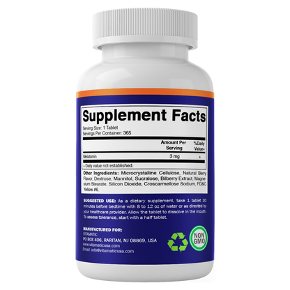 Melatonin 3mg - 365 Fast Dissolve Tablets