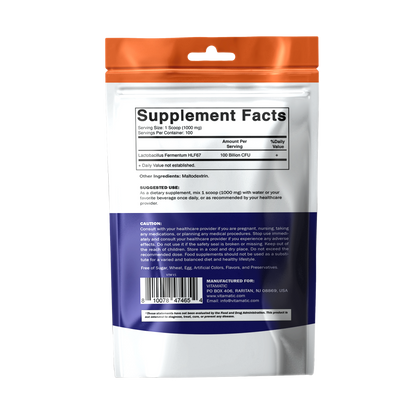 Lactobacillus Fermentum Probiotic Powder, 100g Pouch