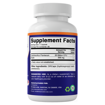 Lactobacillus Plantarum 20 Billion - 60 DR Capsule
