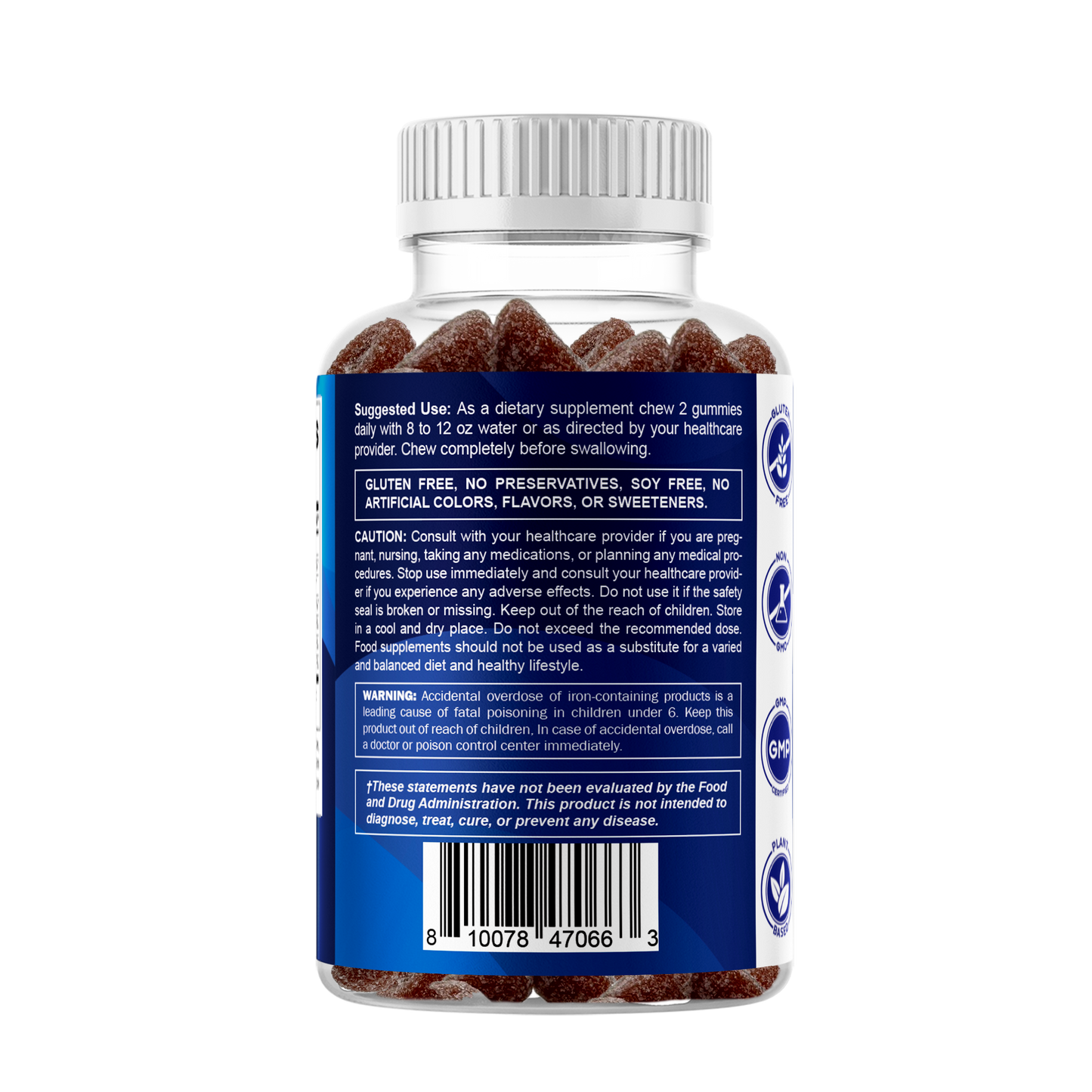 Iron 20mg with Vitamin C - 60 Vegan Gummies