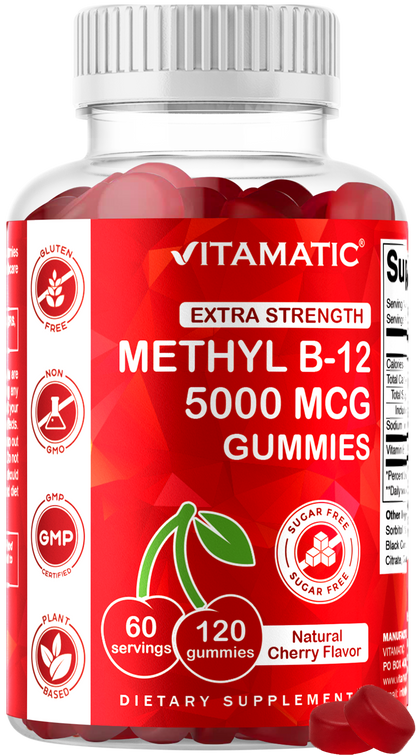 Vitamatic Sugar-Free Methyl B12 5000 mcg, 120 Gummies
