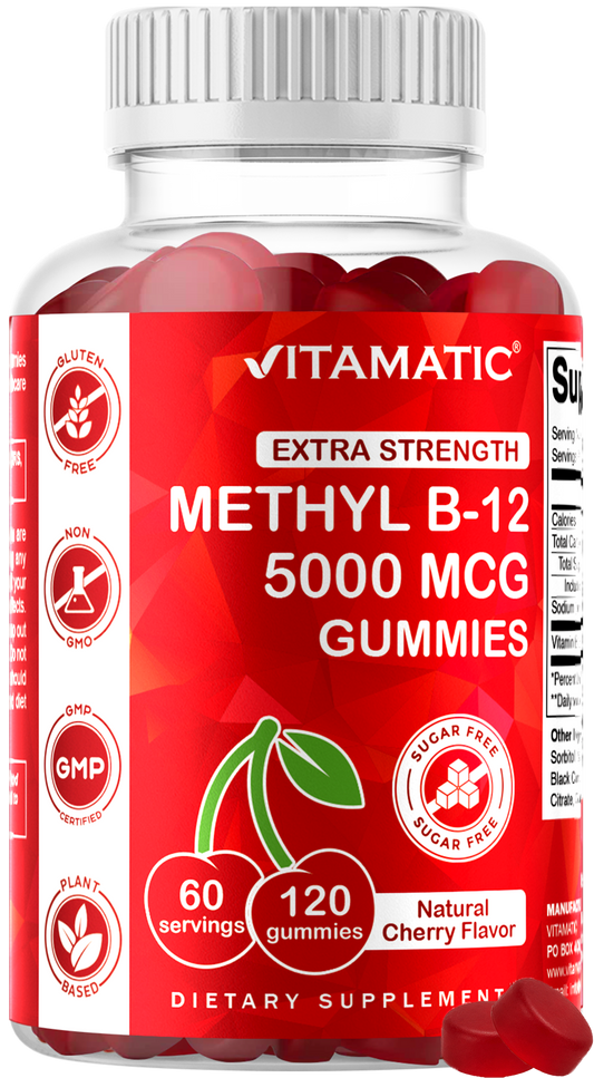 Vitamatic Sugar-Free Methyl B12 5000 mcg, 120 Gummies