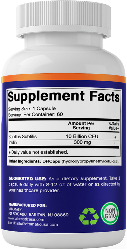 Bacillus Subtilis 10 Billion CFU DR Capsule 60 Capsules