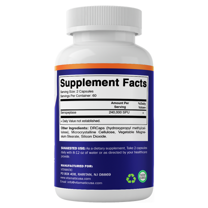 Serrapeptase 240,000 SPU 120 Delayed Released Capsules