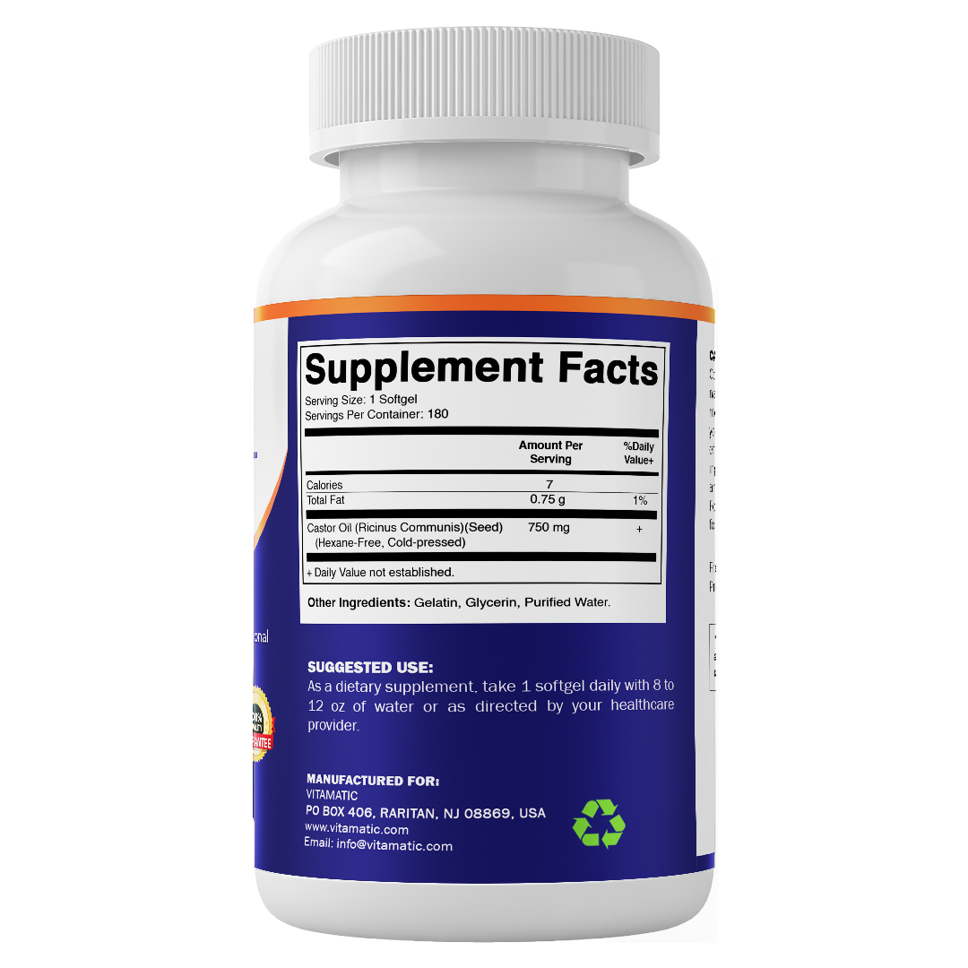 Castor Oil 750mg Softgels